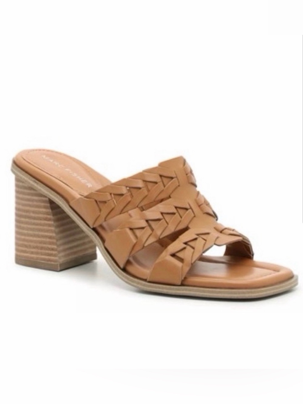 Marc Fisher “Melita” Vegan Leather Woven Sandal in Brown Size 6 NEW
